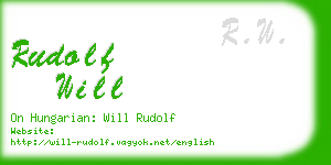 rudolf will business card